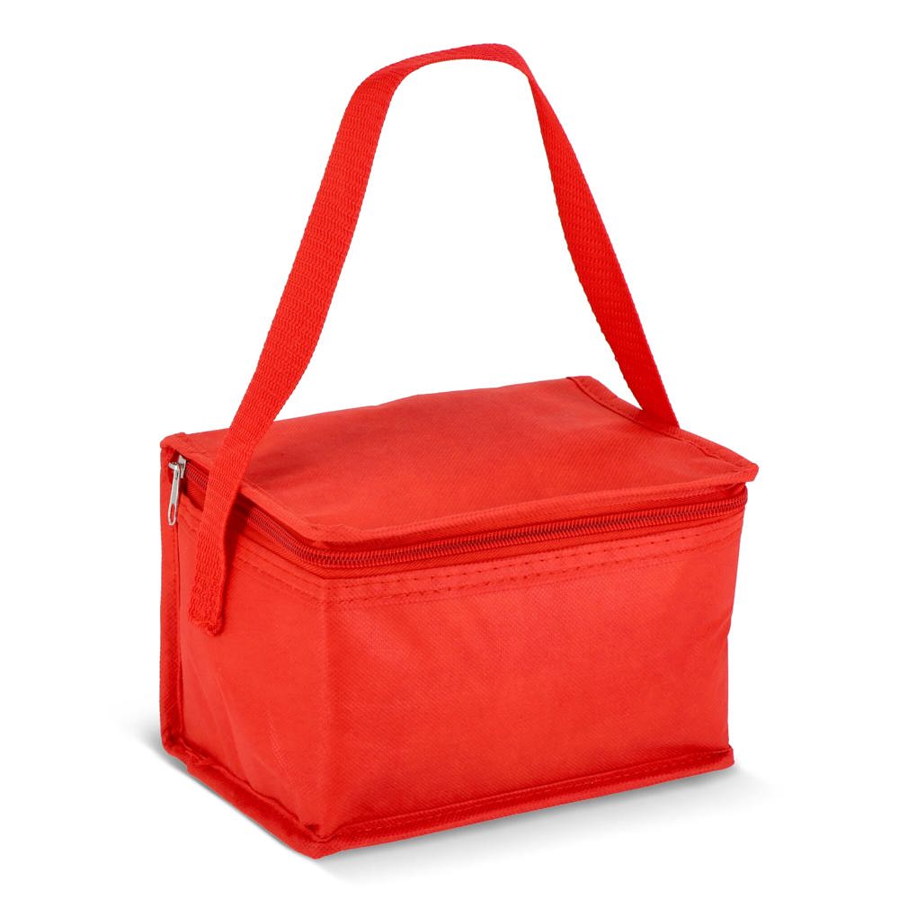 R-PET 6 Dosen-Kühltasche Non Woven 20x 13 x 12,5cm 75g/m² - Rot