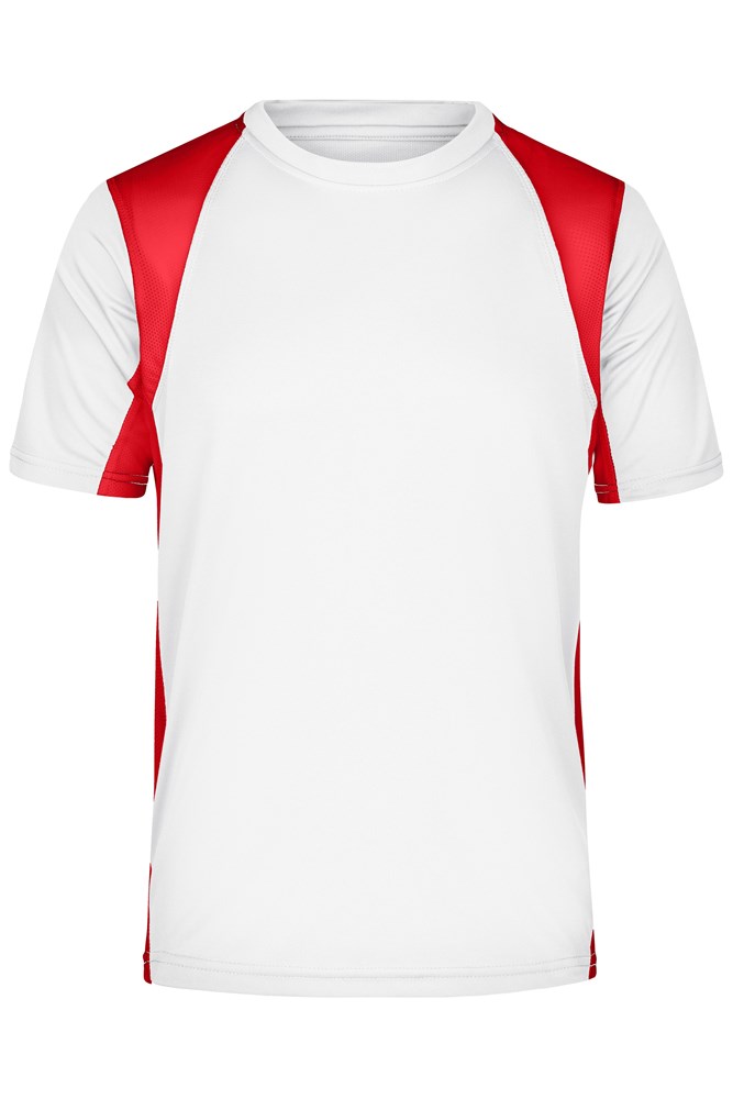 Men's Running-T - White/red (ca. Pantone white
201C)
