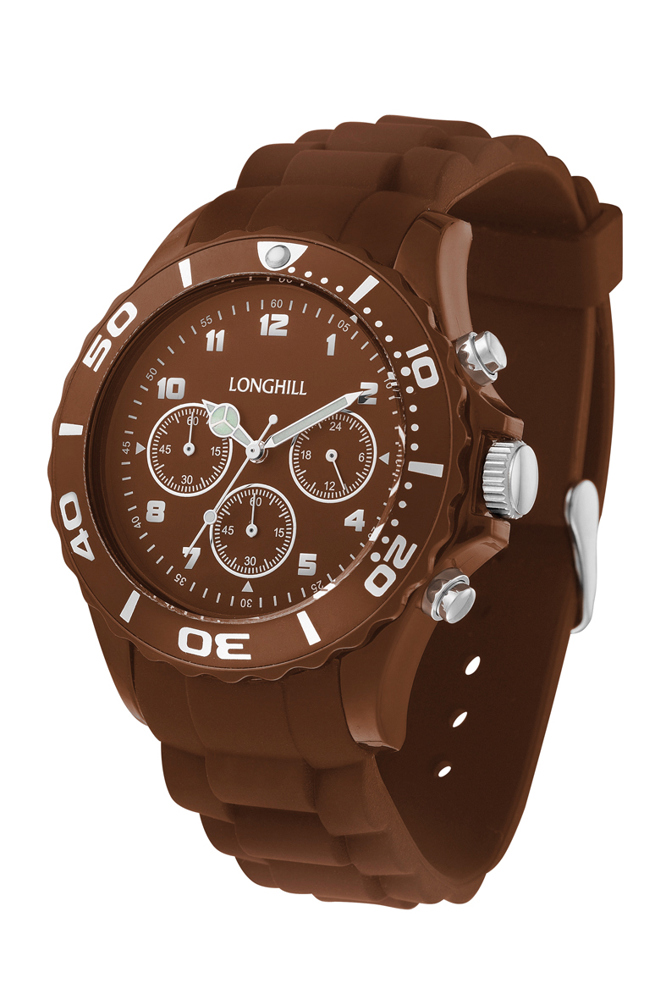 Kunststoffuhr LOGI CHRONO - Braun