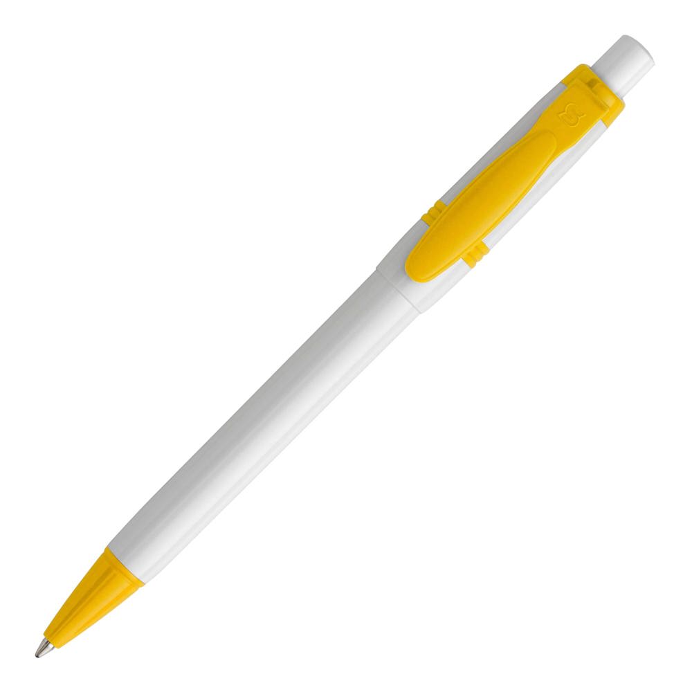 Kugelschreiber Olly hardcolour - Weiss / Gelb