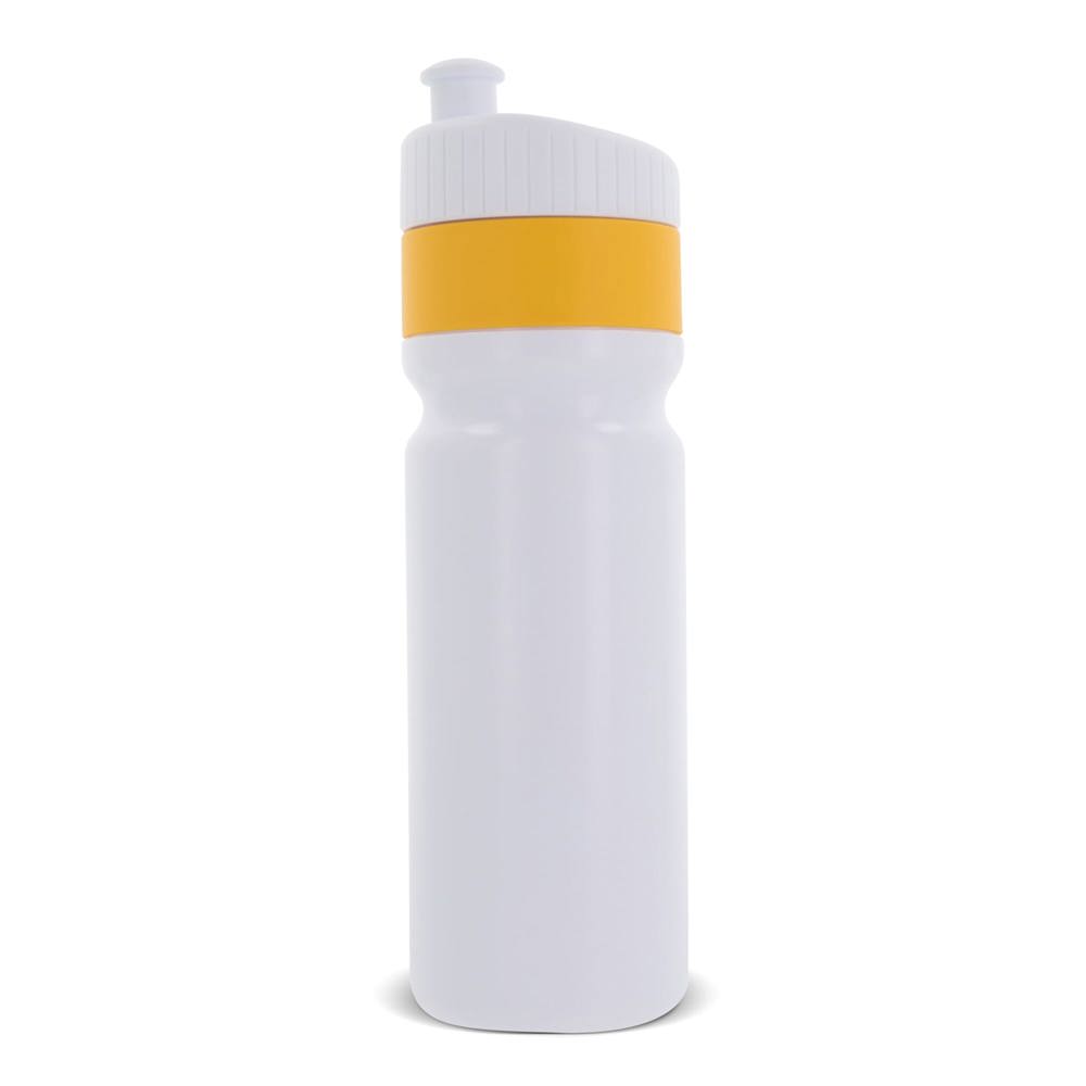 Sportflasche mit Rand 750ml - Weiss / Gelb