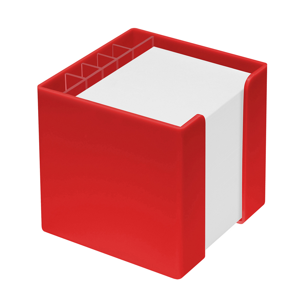 Zettelbox mit Köcher "Alpha" - Rot