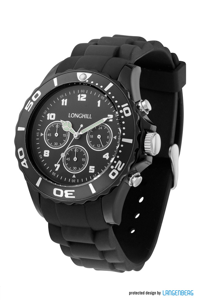 Kunststoffuhr LOGI CHRONO - Schwarz