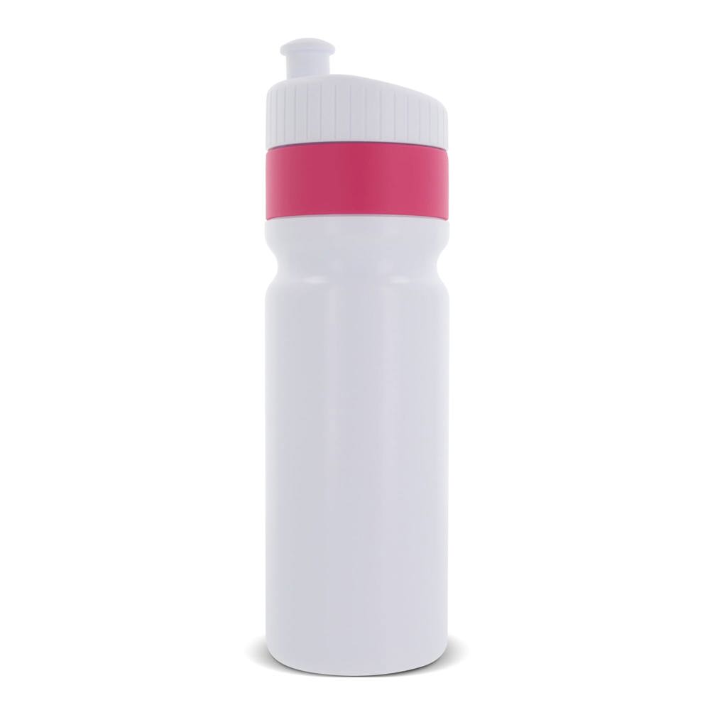Sportflasche mit Rand 750ml - Weiss / Rosa