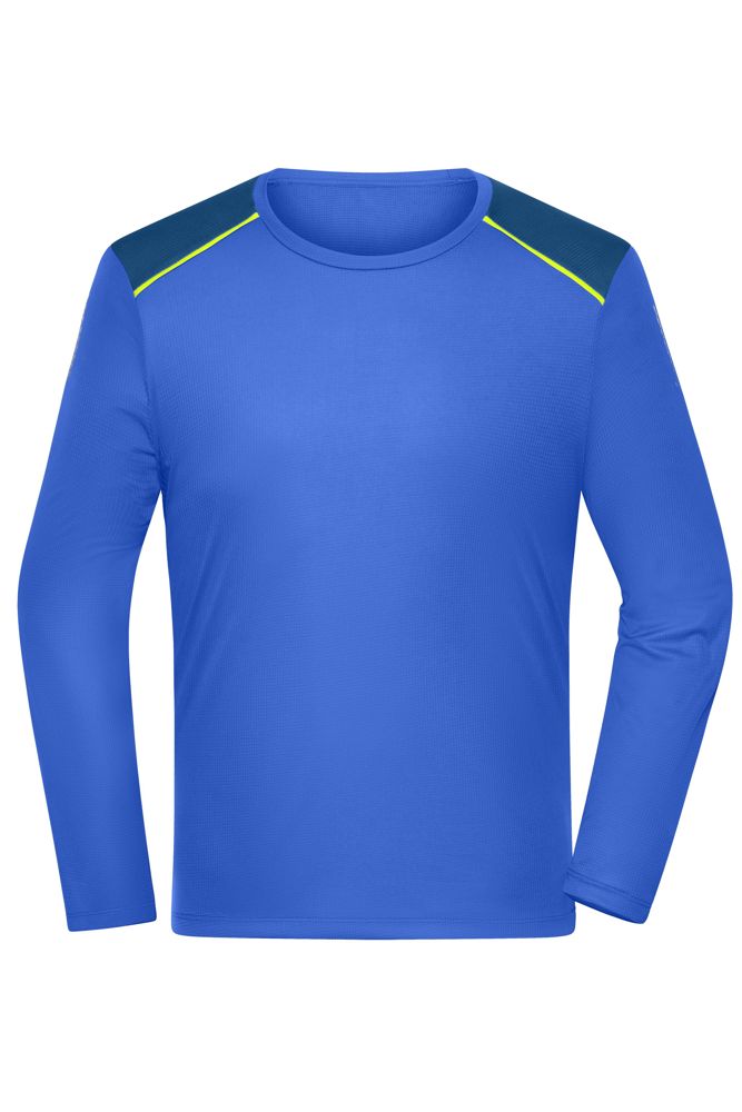 Men's Running Shirt Longsleeve GRS - Peacock-blue (ca. Pantone 2728 C)