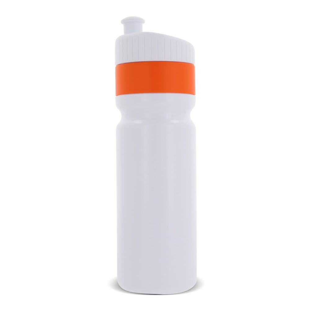 Sportflasche mit Rand 750ml - Weiss / Orange