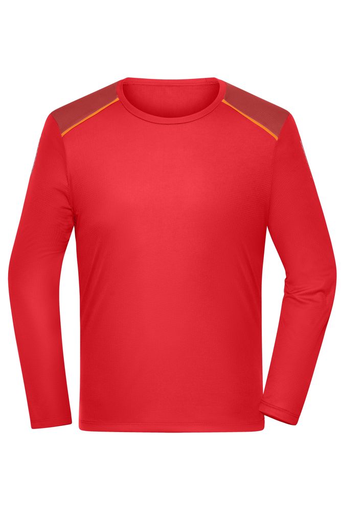 Men's Running Shirt Longsleeve GRS - Spicy-orange (ca. Pantone 485 C)