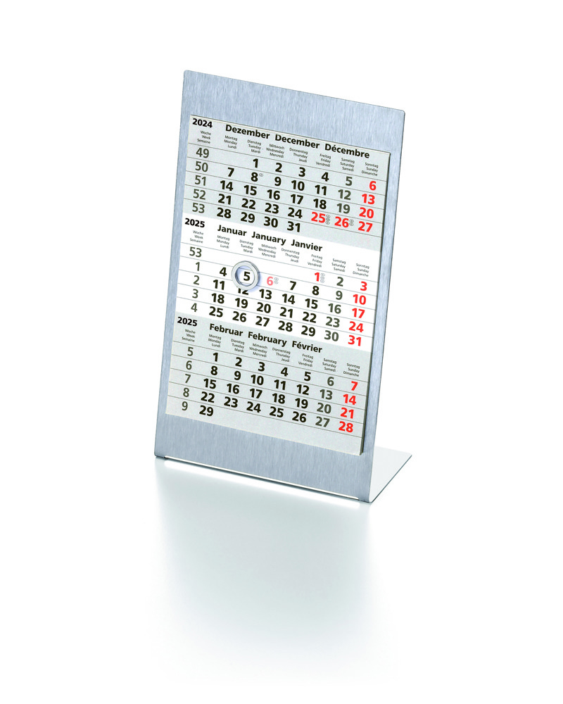 Aufstellkalender Edelstahl, 2 Jahre