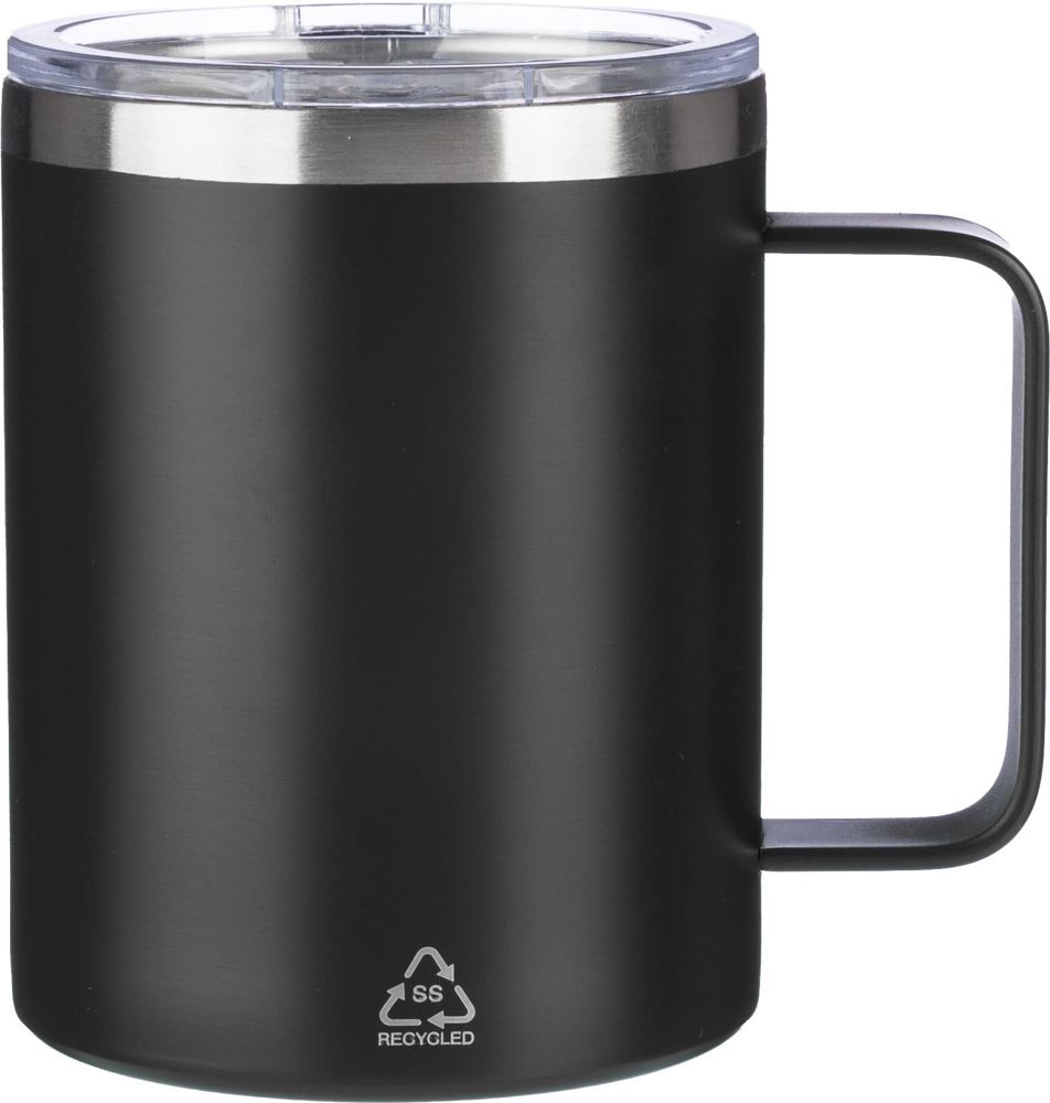 Doppelwandiger Becher aus Edelstahl (300 ml) Renate - Schwarz