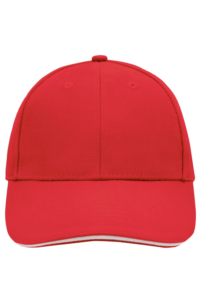 6 Panel Sandwich Cap - Red/white (ca. Pantone 186C
white)