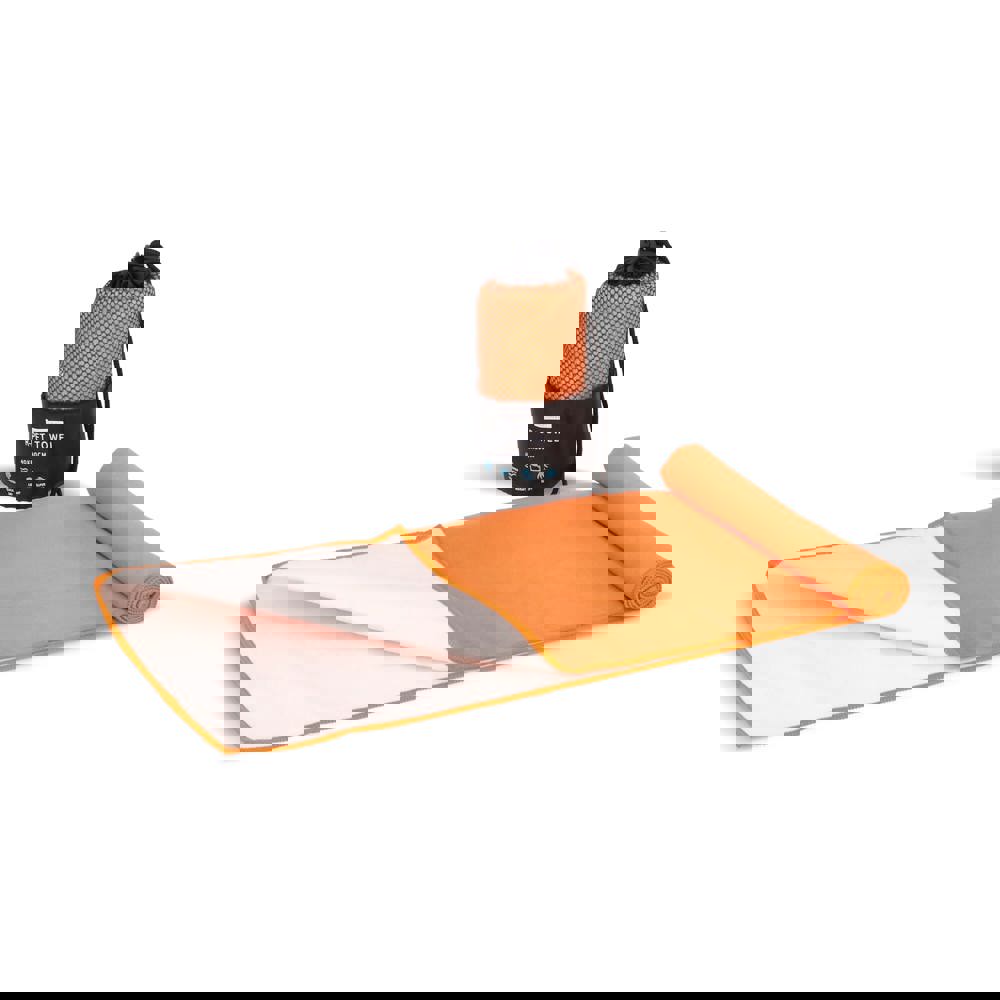 R-PET-Schnelltrocknungshandtuch 40 × 80 cm mit Beutel, Sublimationsdruck. - Orange