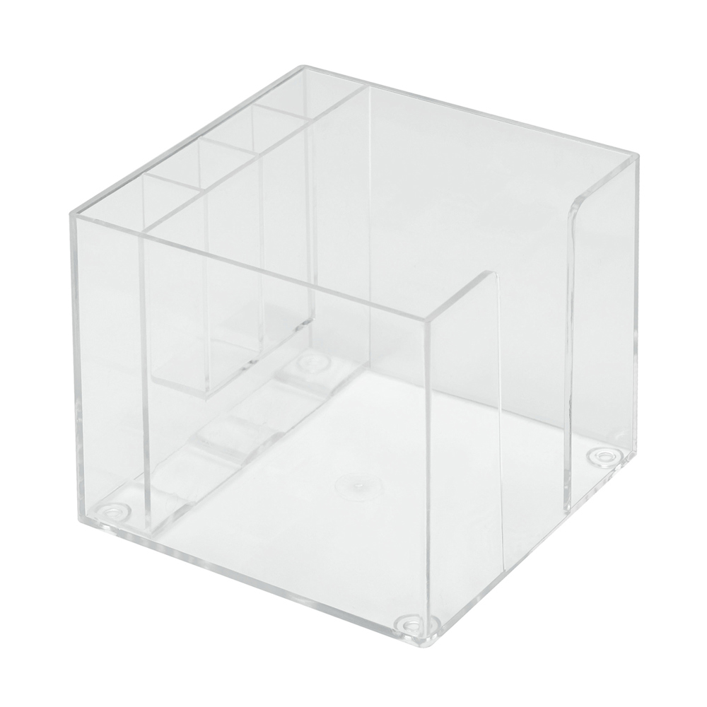 Zettelbox mit Köcher "Epsilon" - glasklar