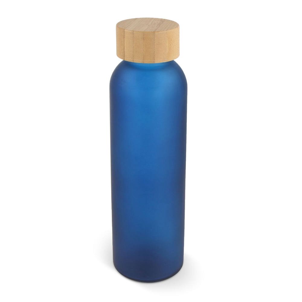 Wasserflasche Glas &amp; Bambus 500ml - Dunkelblau