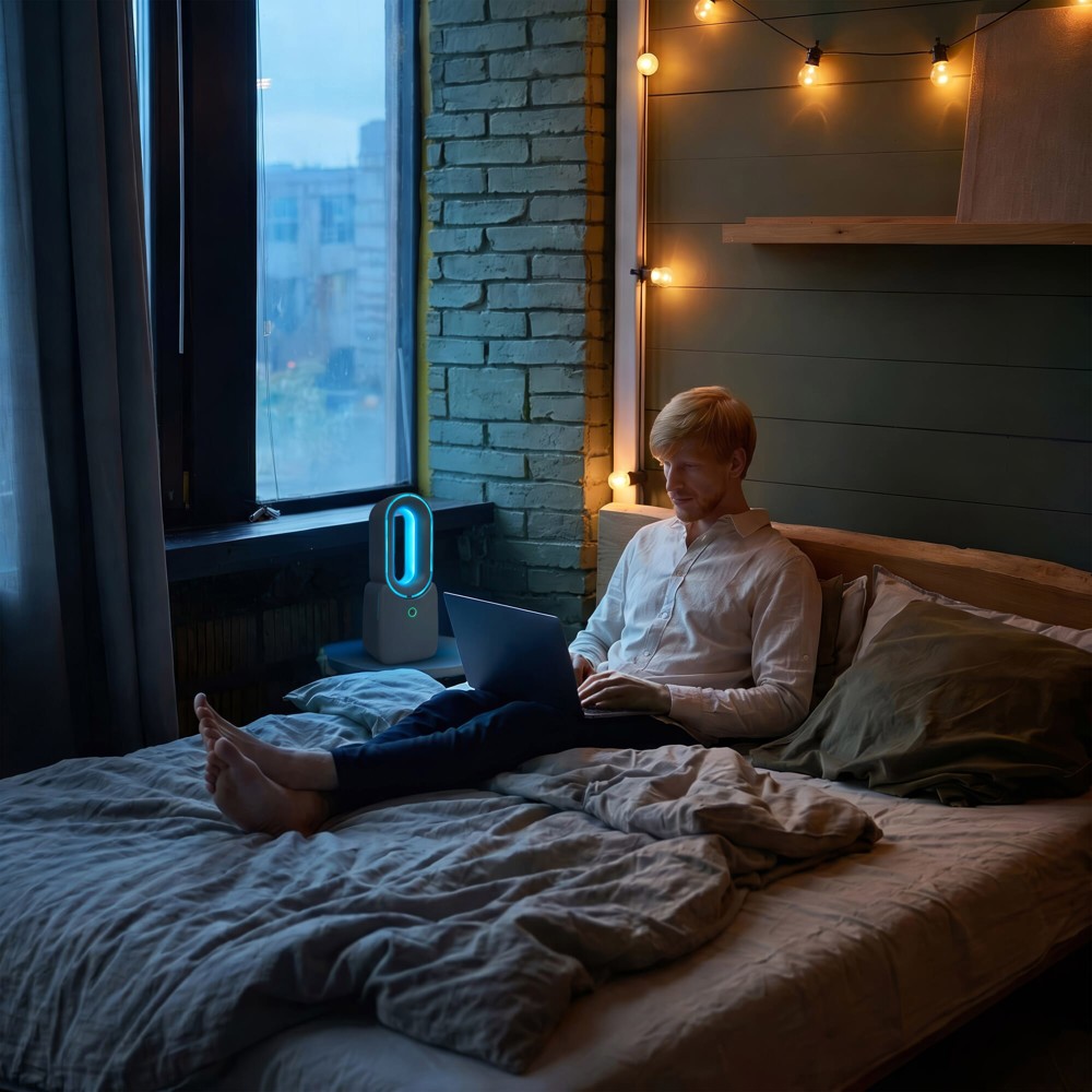 inSideOut Brislux – Rotorloser Softwind-Ventilator mit LED-Licht