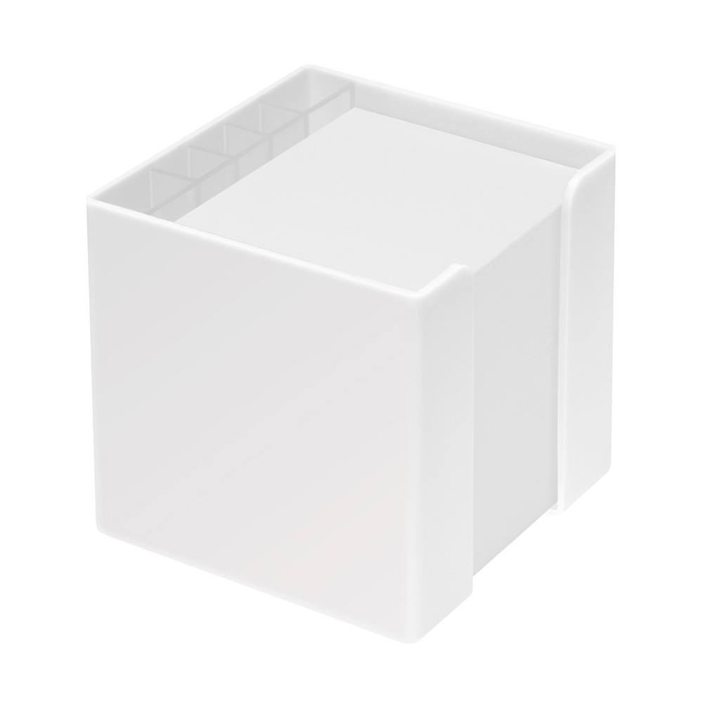 Zettelbox mit Köcher "Alpha" - Weiß