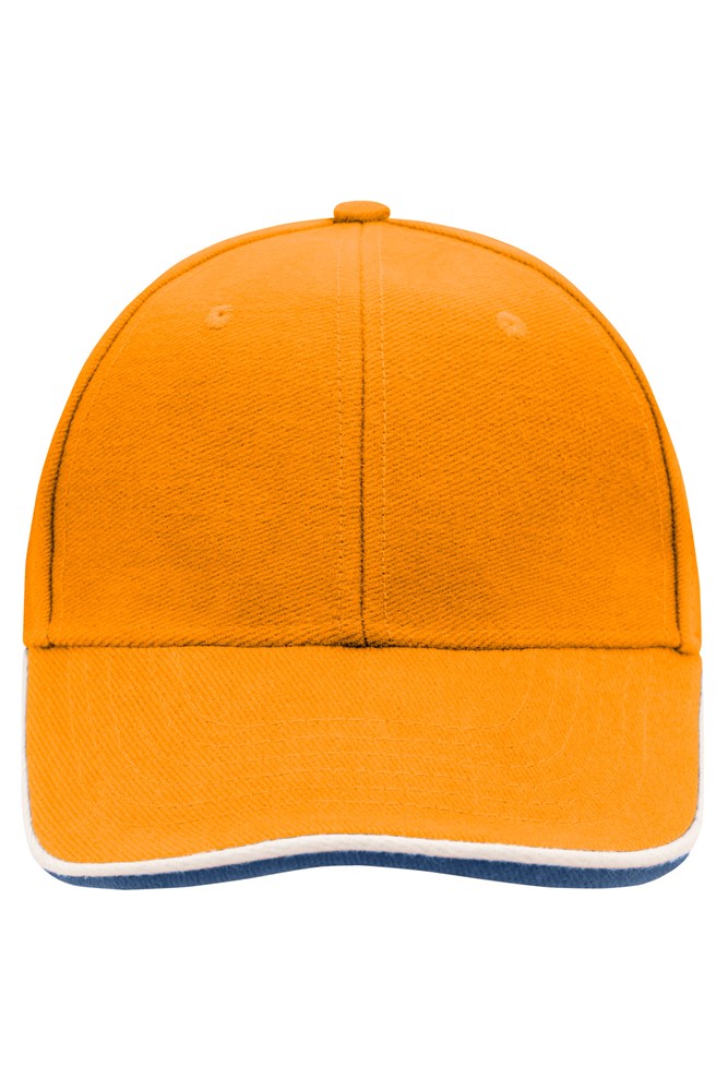 6 Panel Double Sandwich Cap - Orange/white/royal (ca. Pantone 1575C
white
661C)