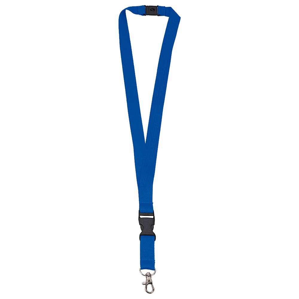 Polyester-Lanyard 20mm mit Schnalle und Haken - Royal Blue 286C