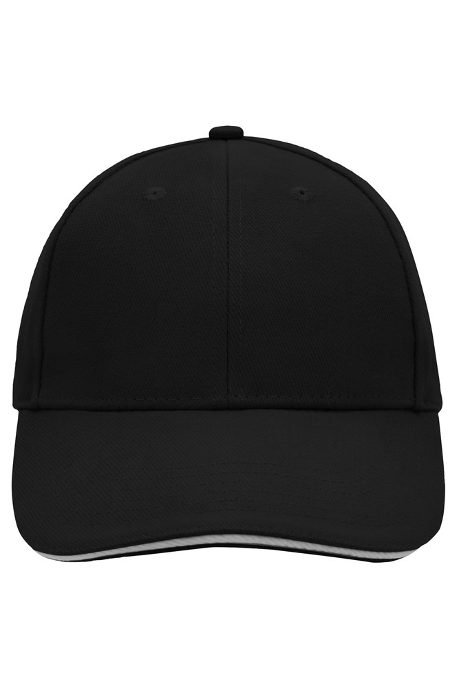 6 Panel Sandwich Cap - Black/light-grey (ca. Pantone blackC
421C)