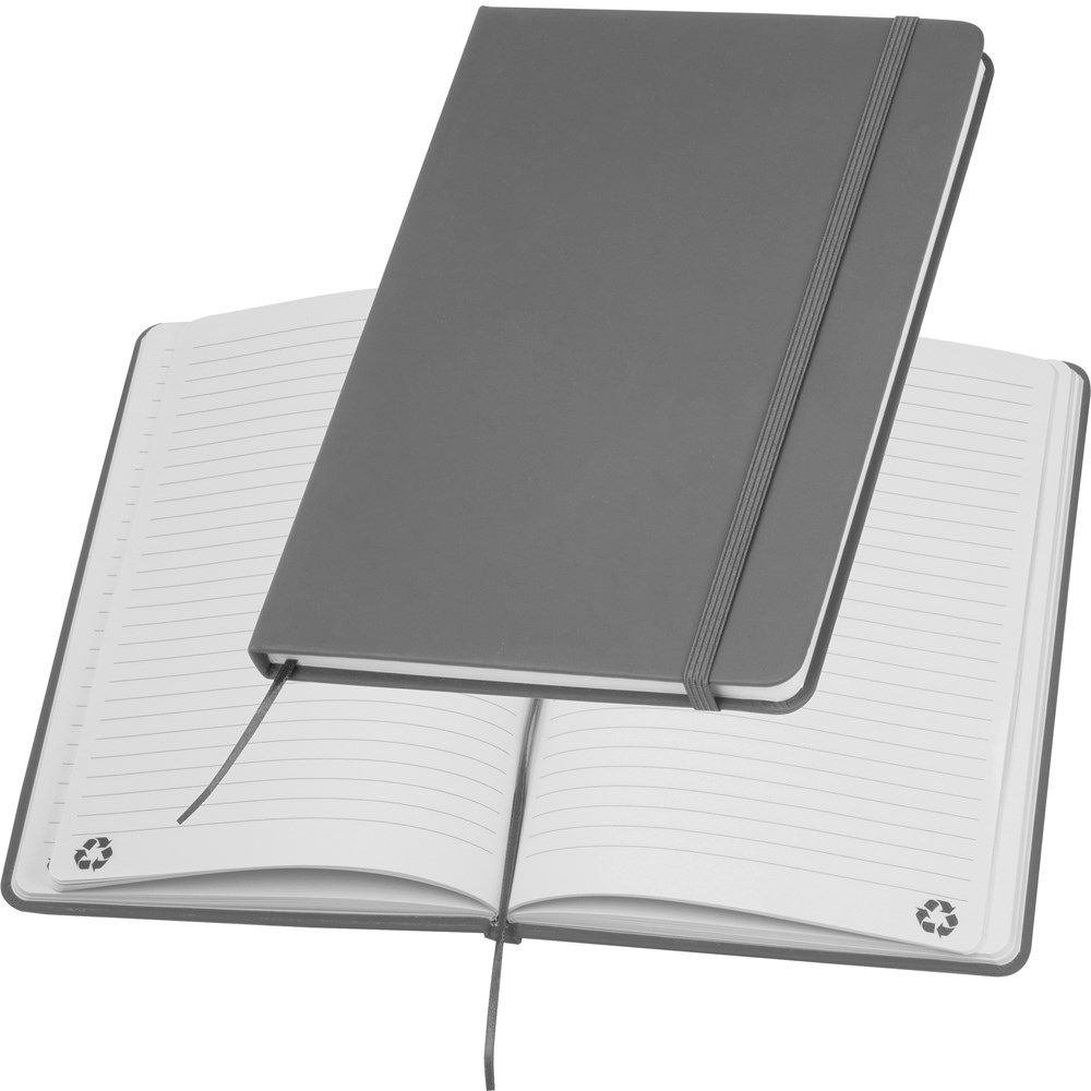 A5 Notizbuch aus recyceltem Papier DOMINIK - silbergrau