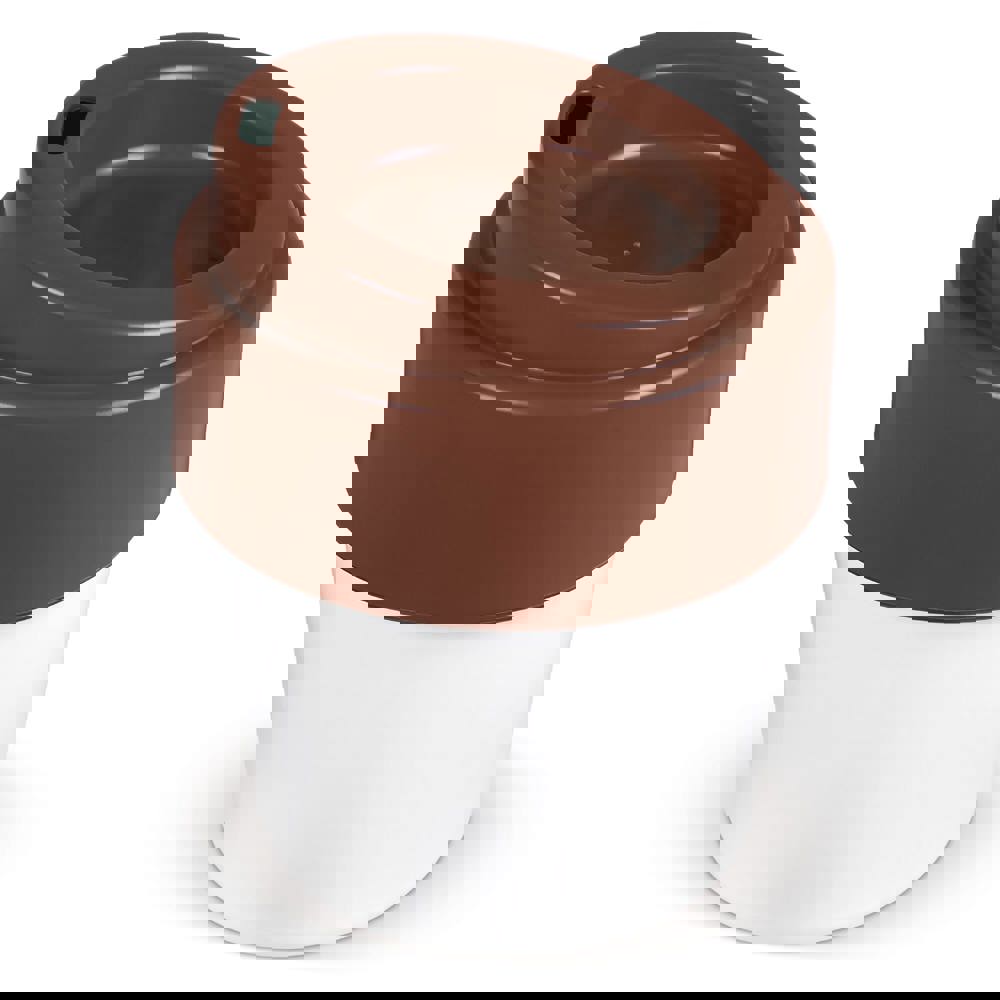 Heiß-aber-cool Kaffeebecher mit Deckel 240ml - Weiss / Braun