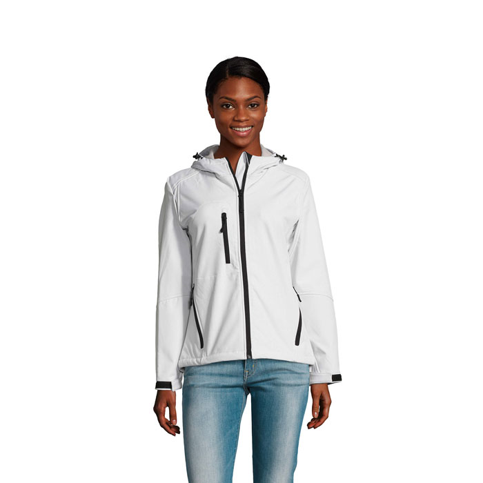 REPLAY WOMEN - REPLAY DAMEN HOOD SOFTSHELL - White