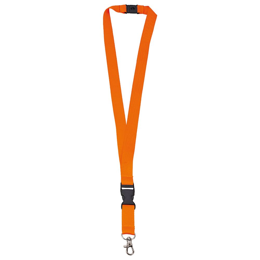 Polyester-Lanyard 20mm mit Schnalle und Haken - Orange 021C