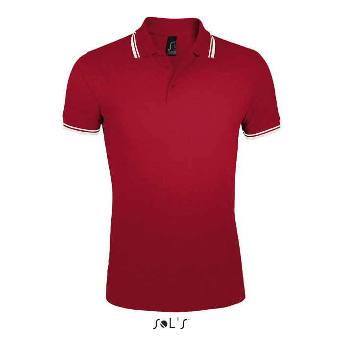 PASADENA MEN - PASADENA HERREN POLO 200 - Rot / Weiß