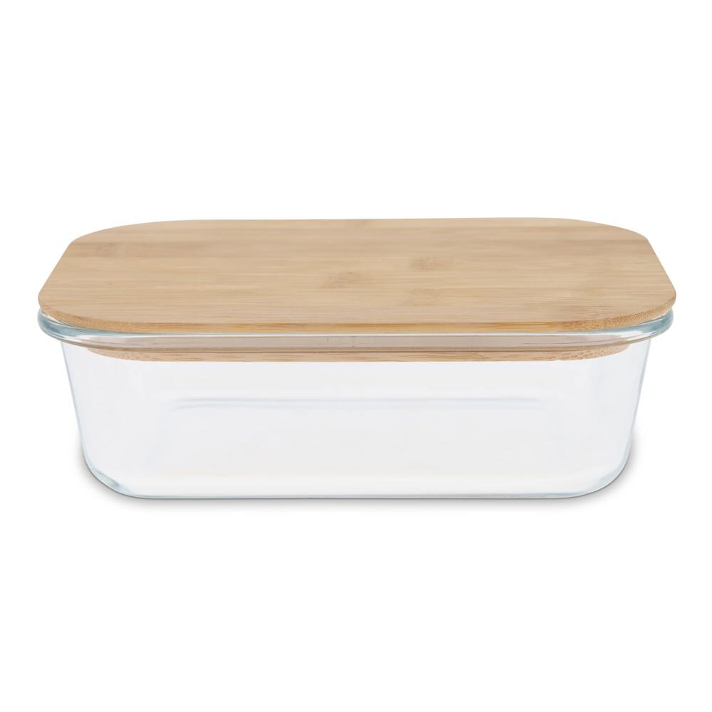 Lunchbox aus Glas mit Bambusdeckel