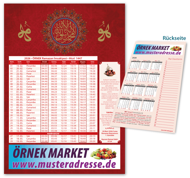 Ramadan Kalender - Imsakiye A4 - I-69