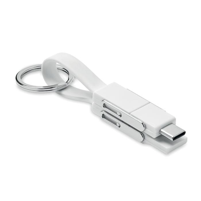 KEY C - Schlüsselanhänger 4in1 Kabel - Weiß