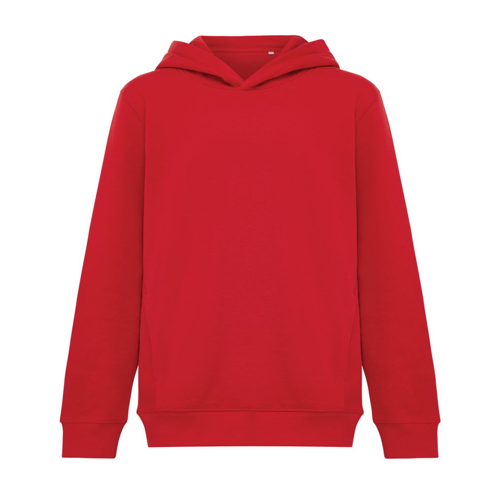 IQONIQ Yengo KidsHoodie mit Seitentaschen aus rec. Baumwolle - rot (± PMS 19-1757 TCX)