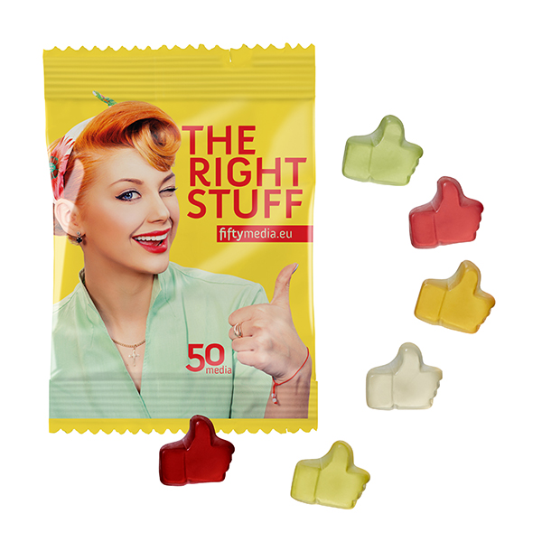 Fruchtgummi-Standardformen 10 g, in konventionelle Folie & Farbe