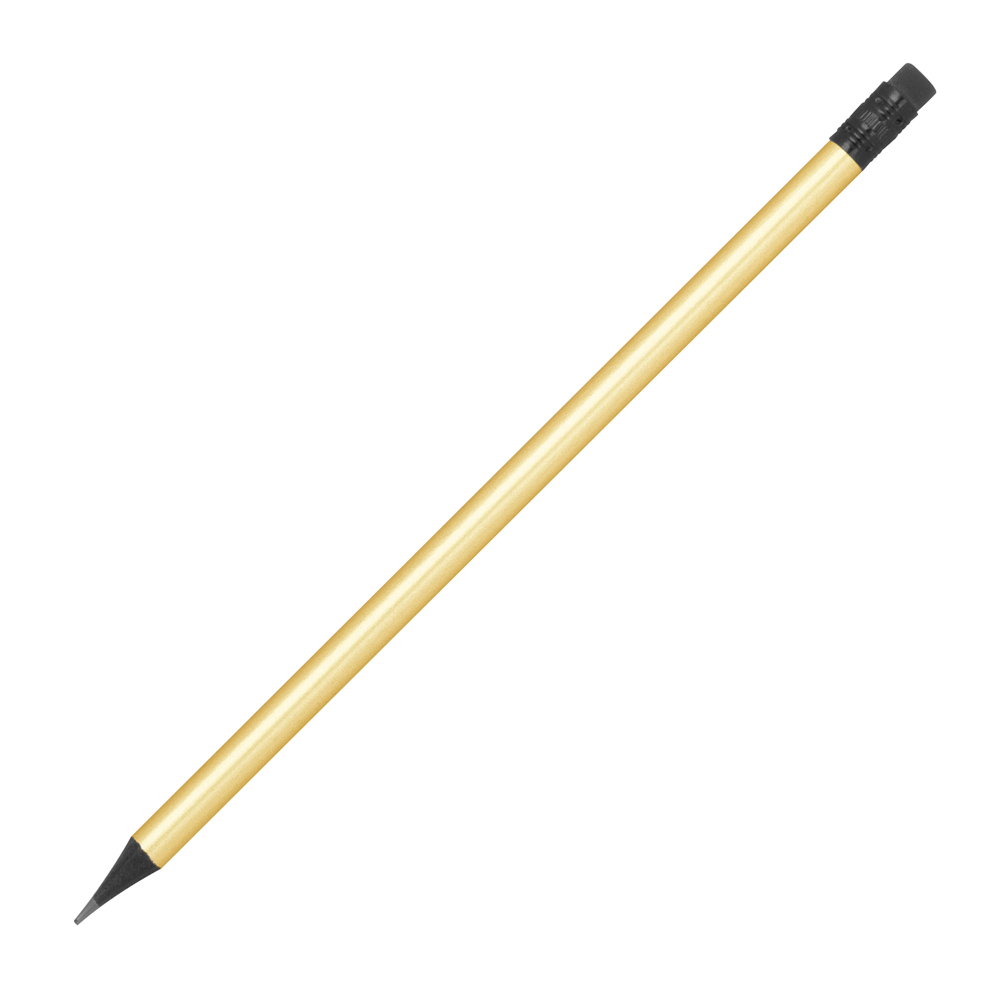 Bleistift mit Radiergummi in Metallic-Farben JAMES - Gold