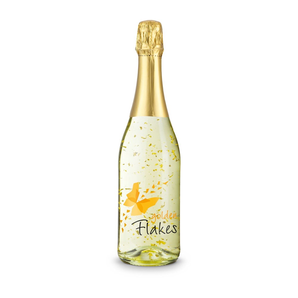 Golden Flakes - Flasche klar - Kapselfarbe Gold, 0,75 l