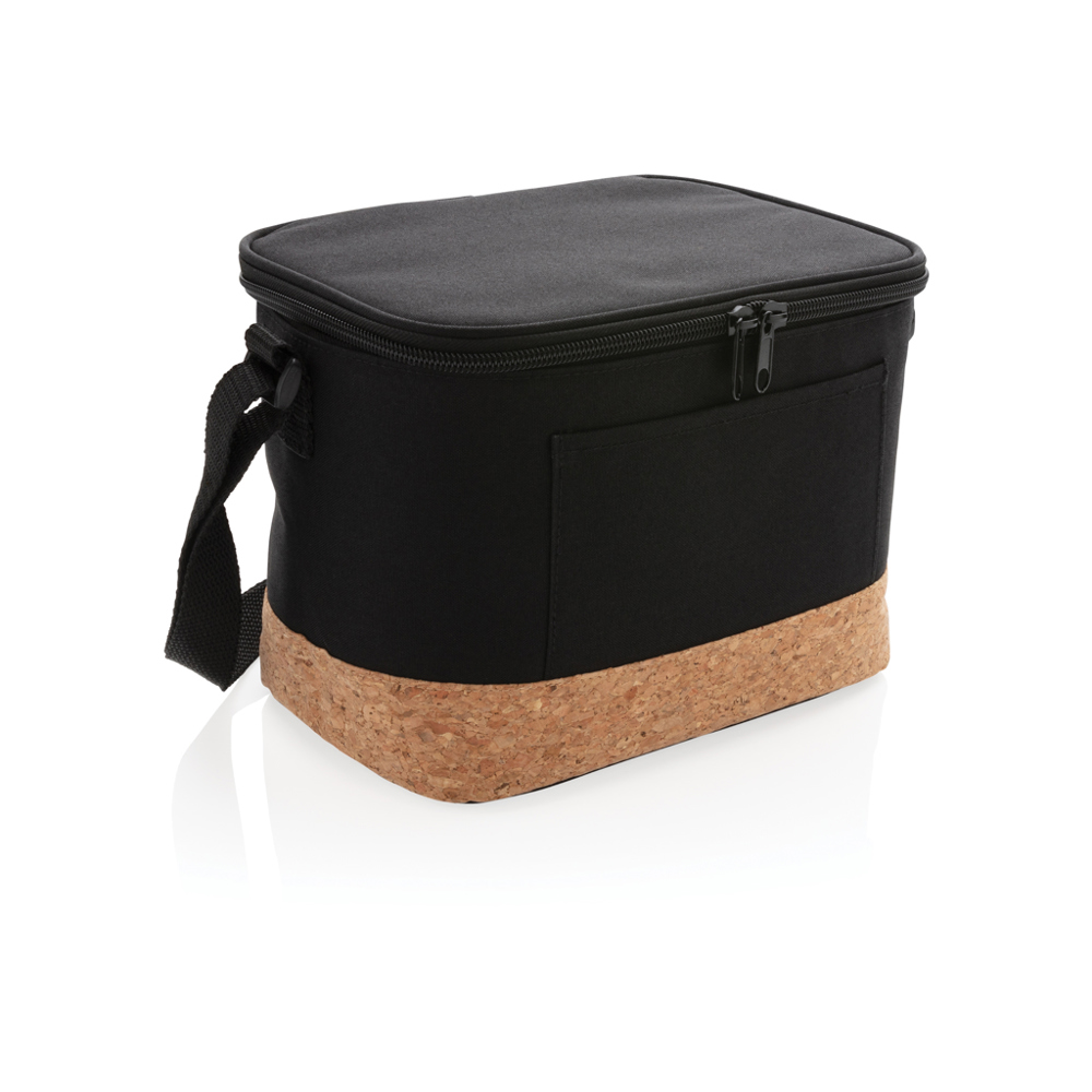 Two-Tone Kühltasche mit Korkdetails - schwarz (± PMS Black)