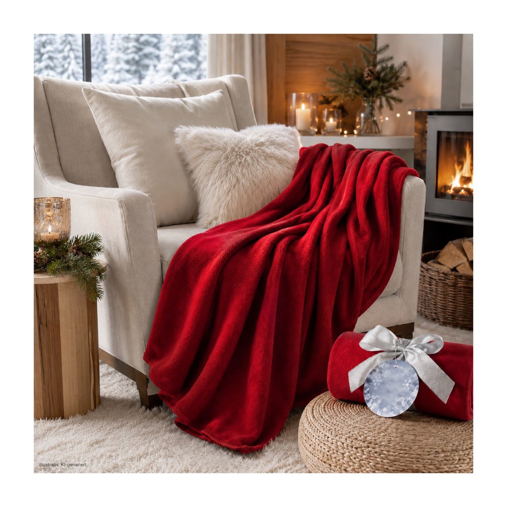 Fleecedecke WINTER SPECIAL - rot - 120 x 150 cm, 180 g/m²