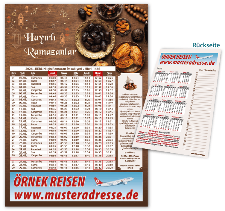 Ramadan Kalender - Imsakiye A4 - I-85