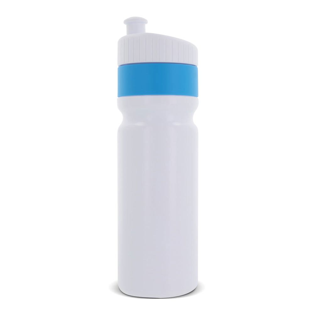Sportflasche mit Rand 750ml - Weiss / Hellblau