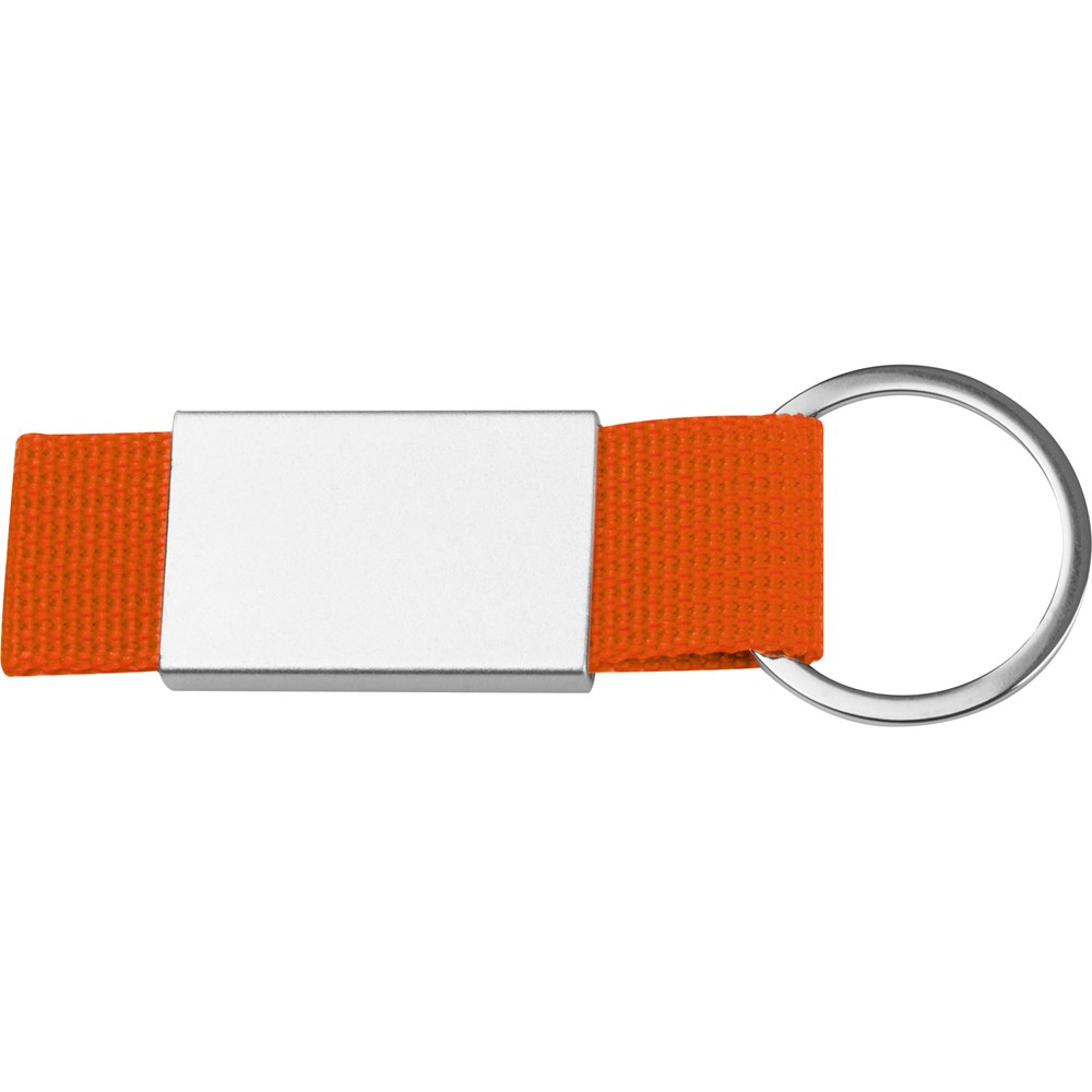 Schlüsselanhänger mit farbigem Stoffbändchen MARC - Orange
