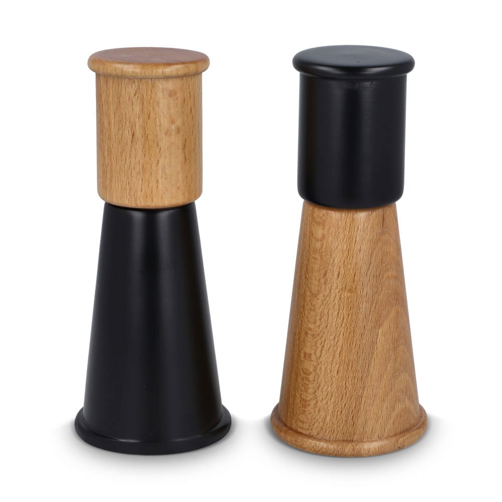 Sagaform "Gurken" Salz- und Pfeffermühle Set klein, 15 cm - Schwarz