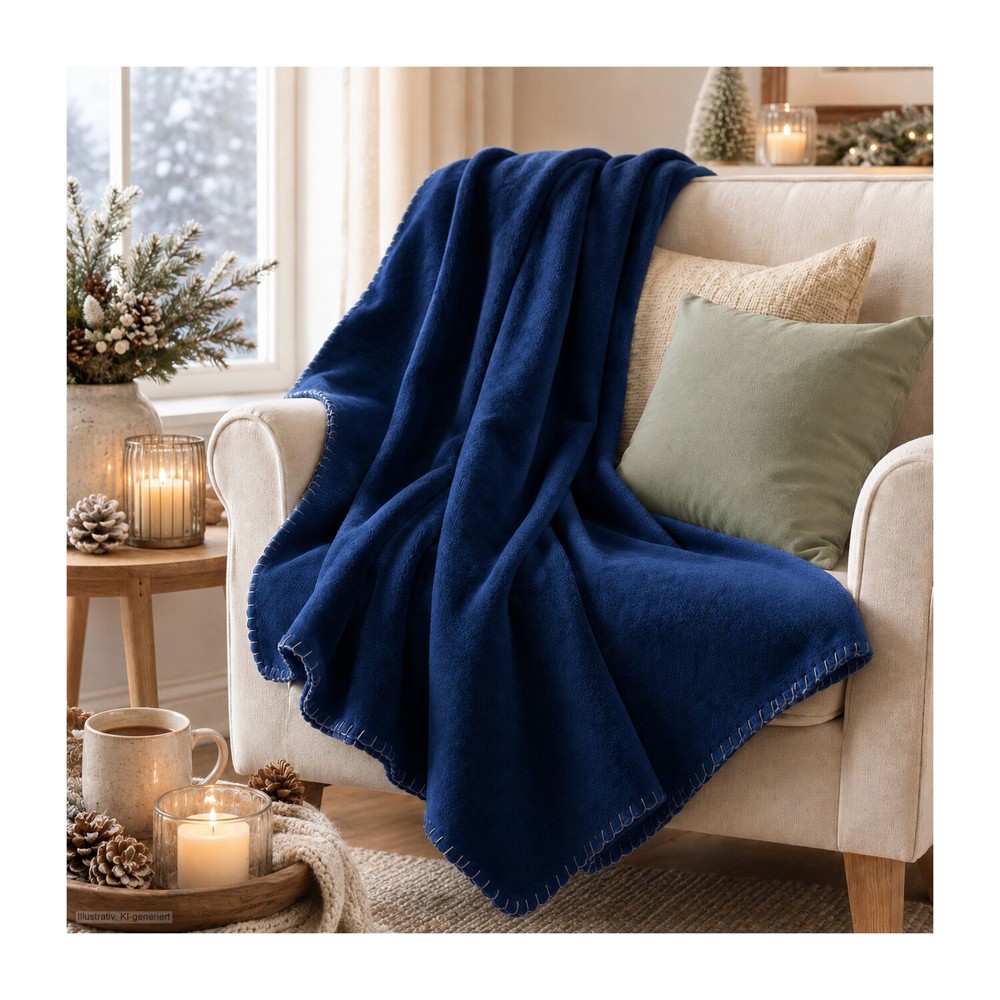 Fleecedecke WINTER SPECIAL - navy - 120 x 150 cm, 180 g/m²