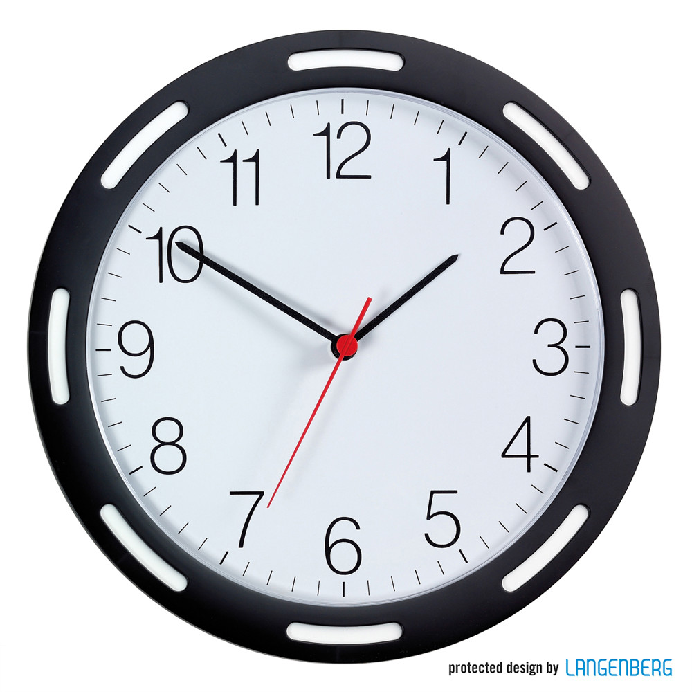Quarz-Wanduhr U-1248 - schwarz/weiss