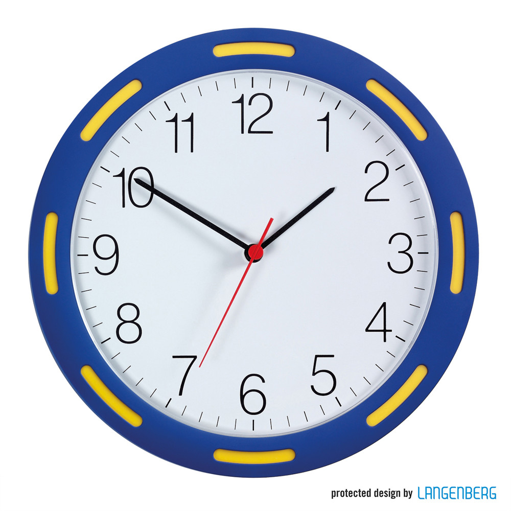 Quarz-Wanduhr U-1248 - Blau/Gelb