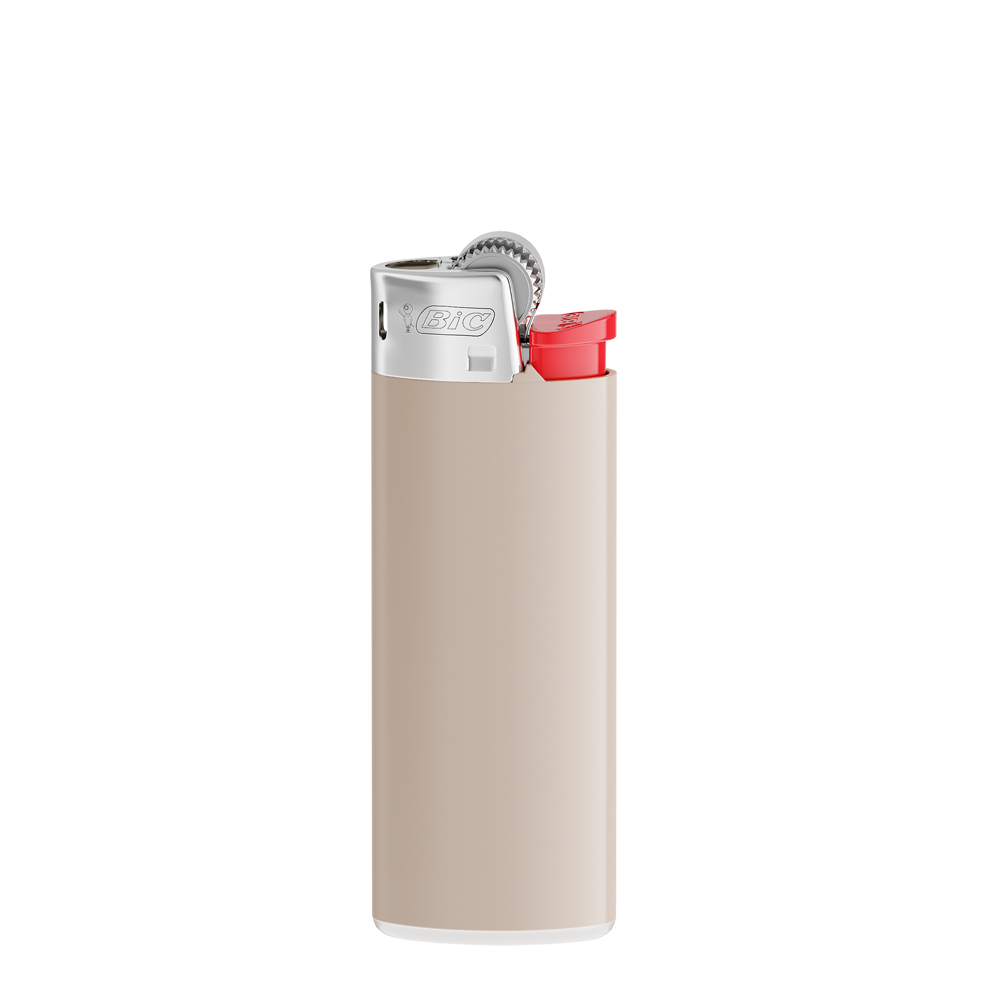 BIC® J25 Standard Feuerzeug - Corpus Grau/Boden Weiss/Drücker Rot/Chromkappe