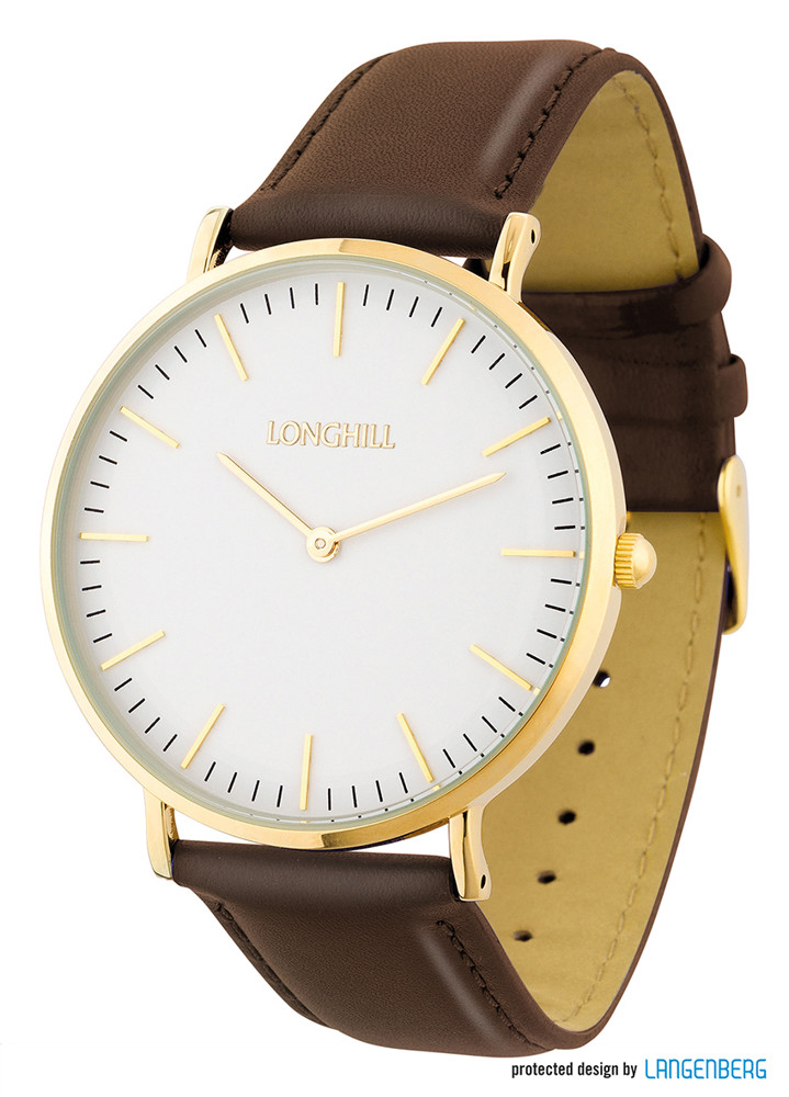 Metalluhr CLASSIC FLAT gold - Braun