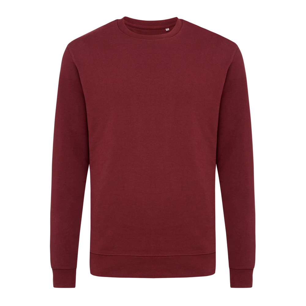 IQONIQ Zion Rundhals-Sweater aus recycelter Baumwolle - burgunderrot (± PMS 19-1724TCX)