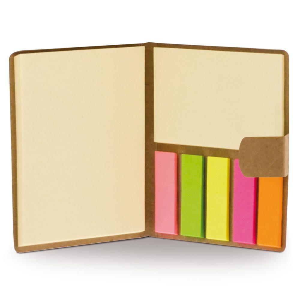 Notizbuch mit Haftnotizen - Braun