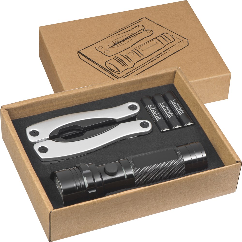Set aus Taschenlampe und Multitool IOLANDA