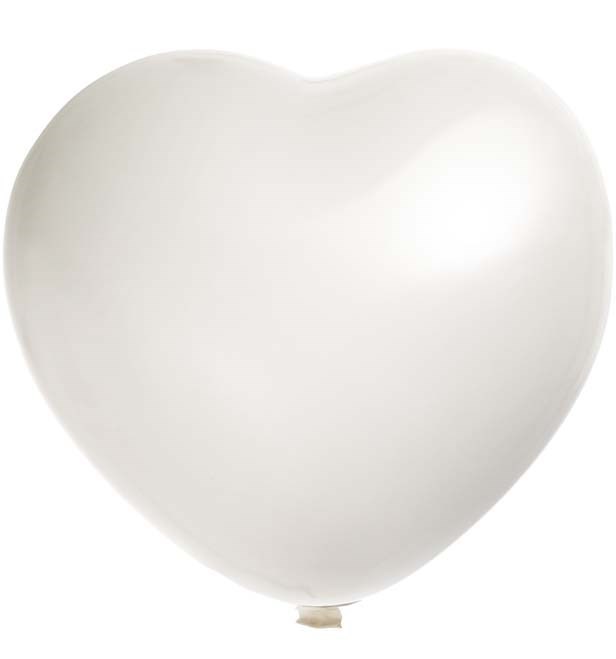 Bedruckte Riesenballons Herzform Ø 90 cm - Weiss (6001) Pastel