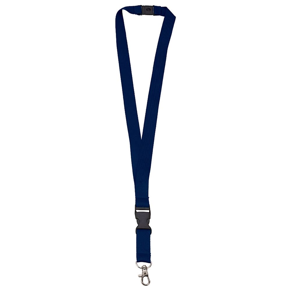 Polyester-Lanyard 20mm mit Schnalle und Haken - Navy Blue 289C